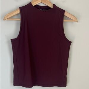 SPANX Women's Active Tank Top Athletic Burgundy Size Medium Ribbed